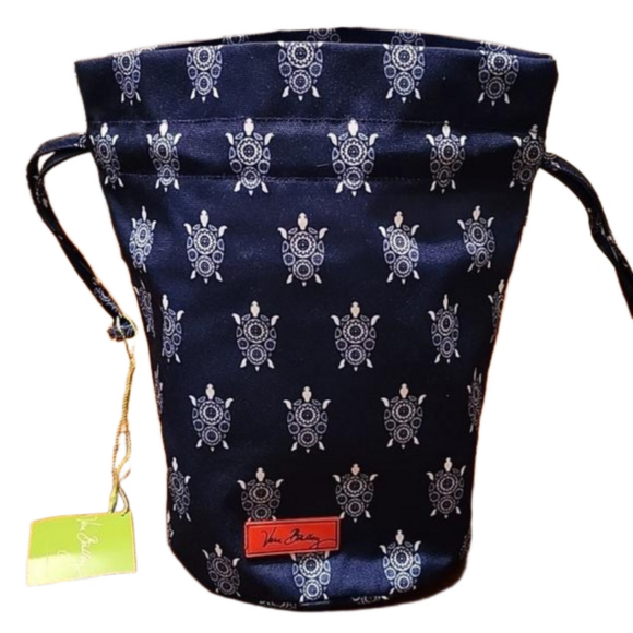 Vera Bradley Handbags - Vera Bradley canvas mini travel bag, Turtle pattern, NWT, Blue w/ drawstring top